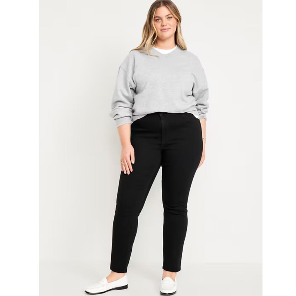 Old Navy High Rise Wow Straight Black Jeans 22 Long